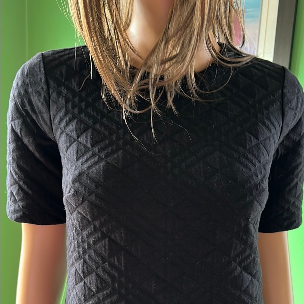💛💛NWOT LOFT Black Quilted A-line Mini Dress💛💛 - Picture 3 of 10